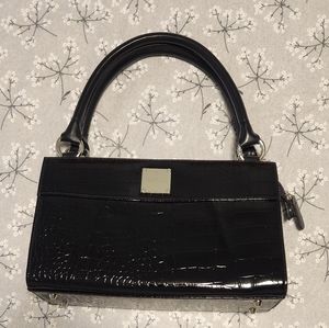 MICHE Hand Bag Purse with 2 Shells = Patent Black Snake & Patent Brown Snake